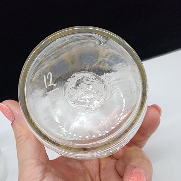 Bohemian Blown Glass Decanters Hand Painted Blue Enamel Gold Paint 7.5" - Picture 6 of 13